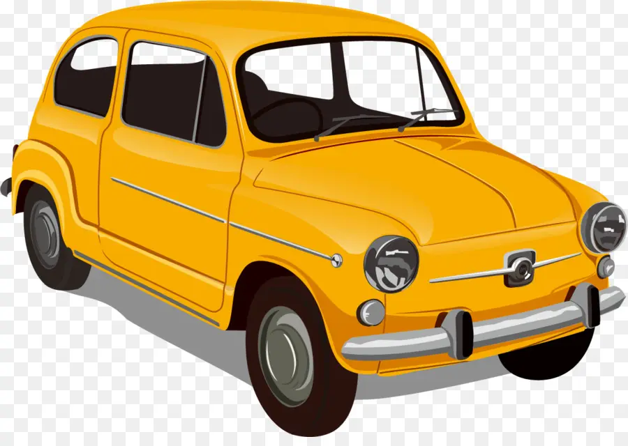 Voiture Ancienne Jaune，Automobile PNG