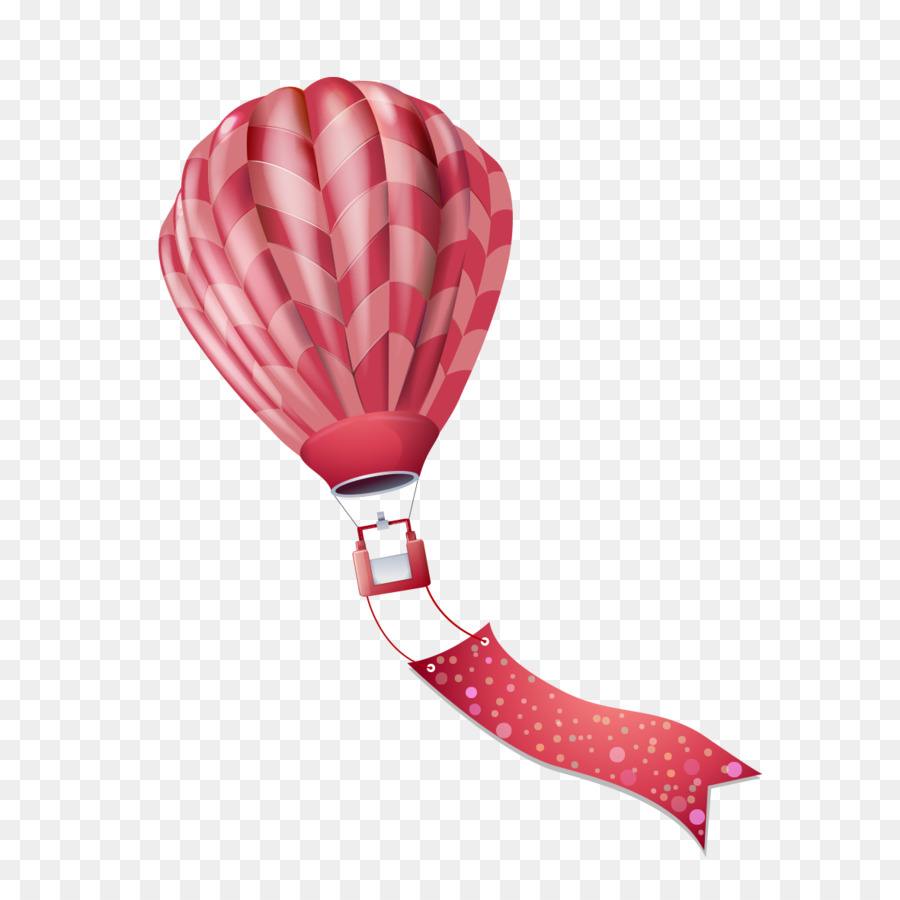 Montgolfière Rouge Avec Bannière，Bannière PNG