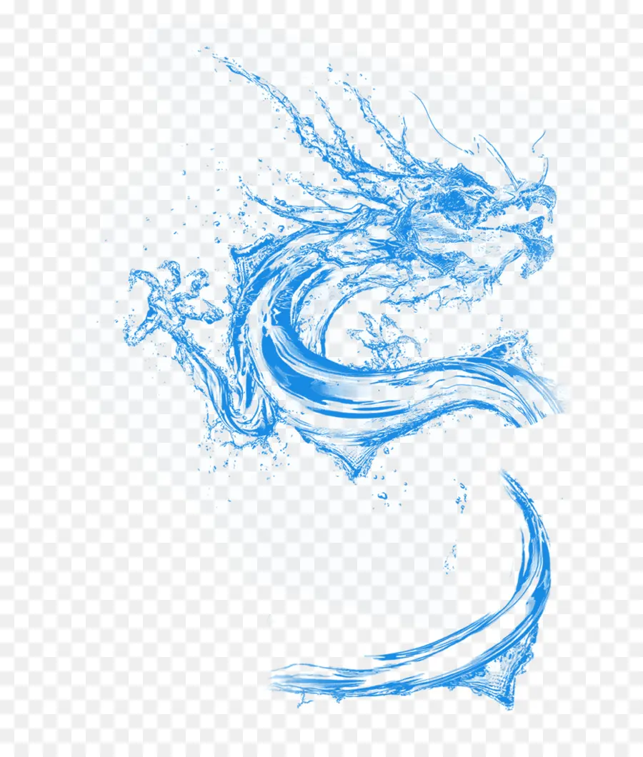 Dragon D'eau，Bleu PNG