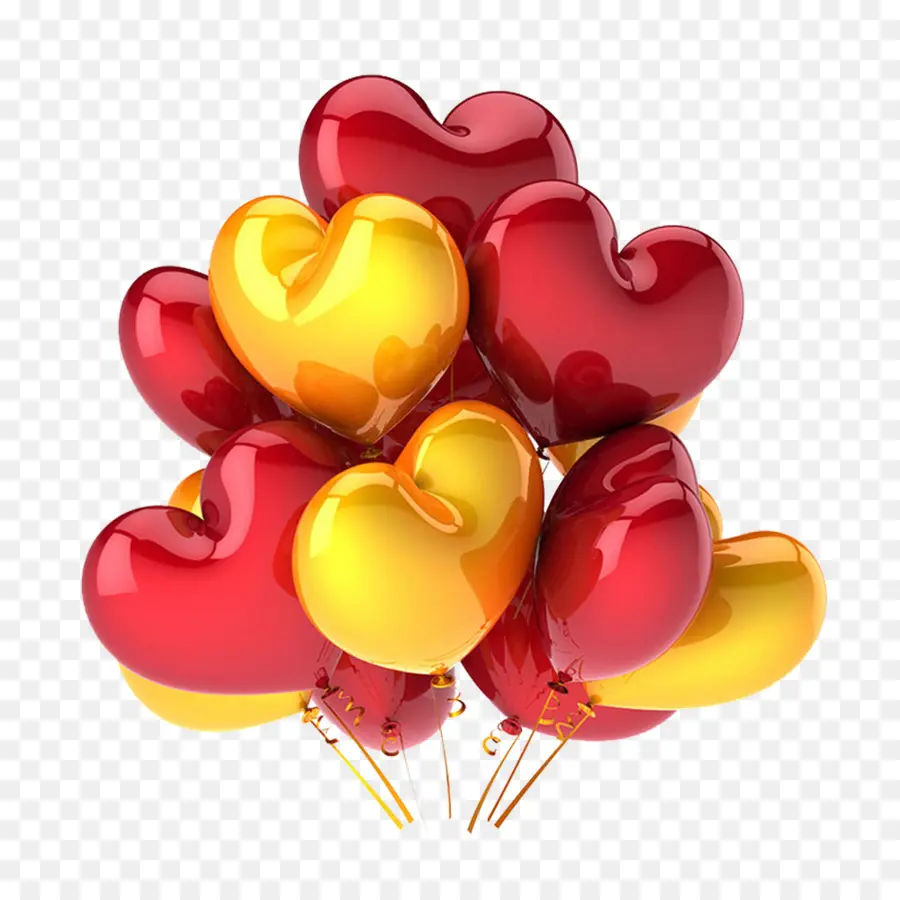 Ballons En Forme De Coeur，Rose PNG