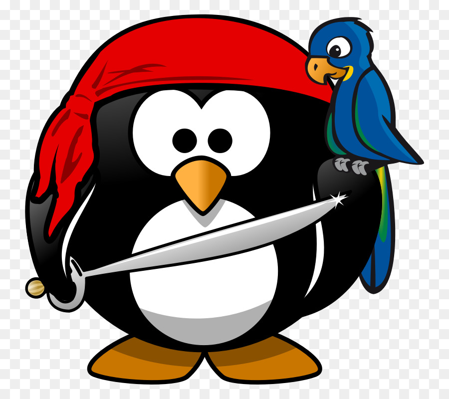 Pingouin Pirate，Perroquet PNG