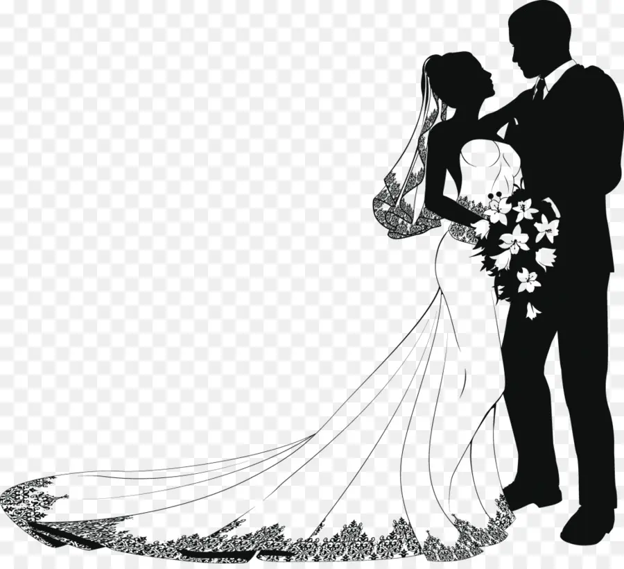 Silhouette De Mariage，Couple PNG