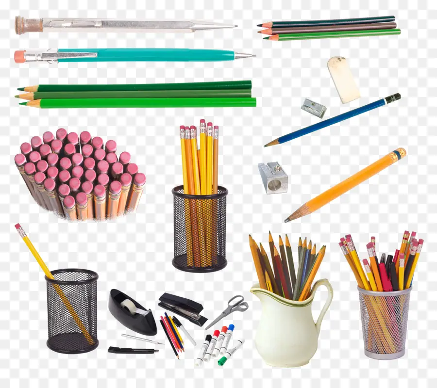 Crayons Et Stylos，Papeterie PNG