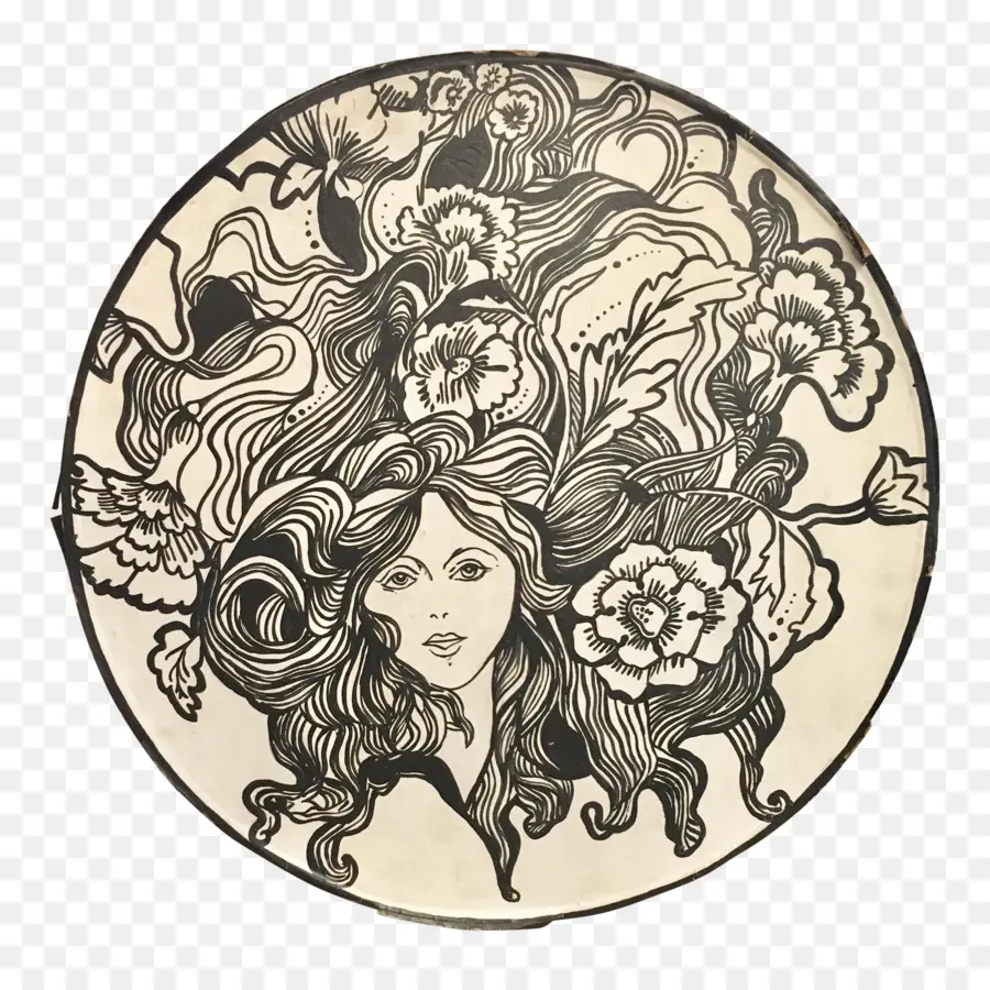 Femme Art Nouveau，Floral PNG