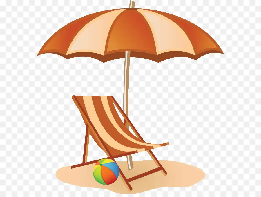 Chaise De Plage Avec Parasol，été PNG