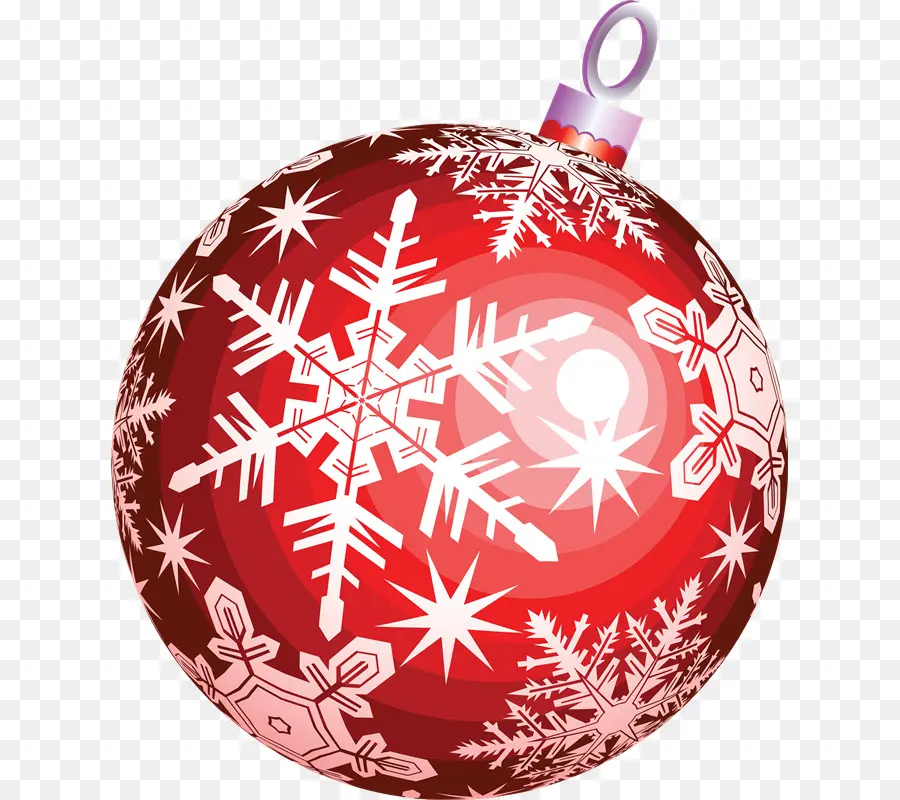 Ornement De Noël Rouge，Flocon De Neige PNG