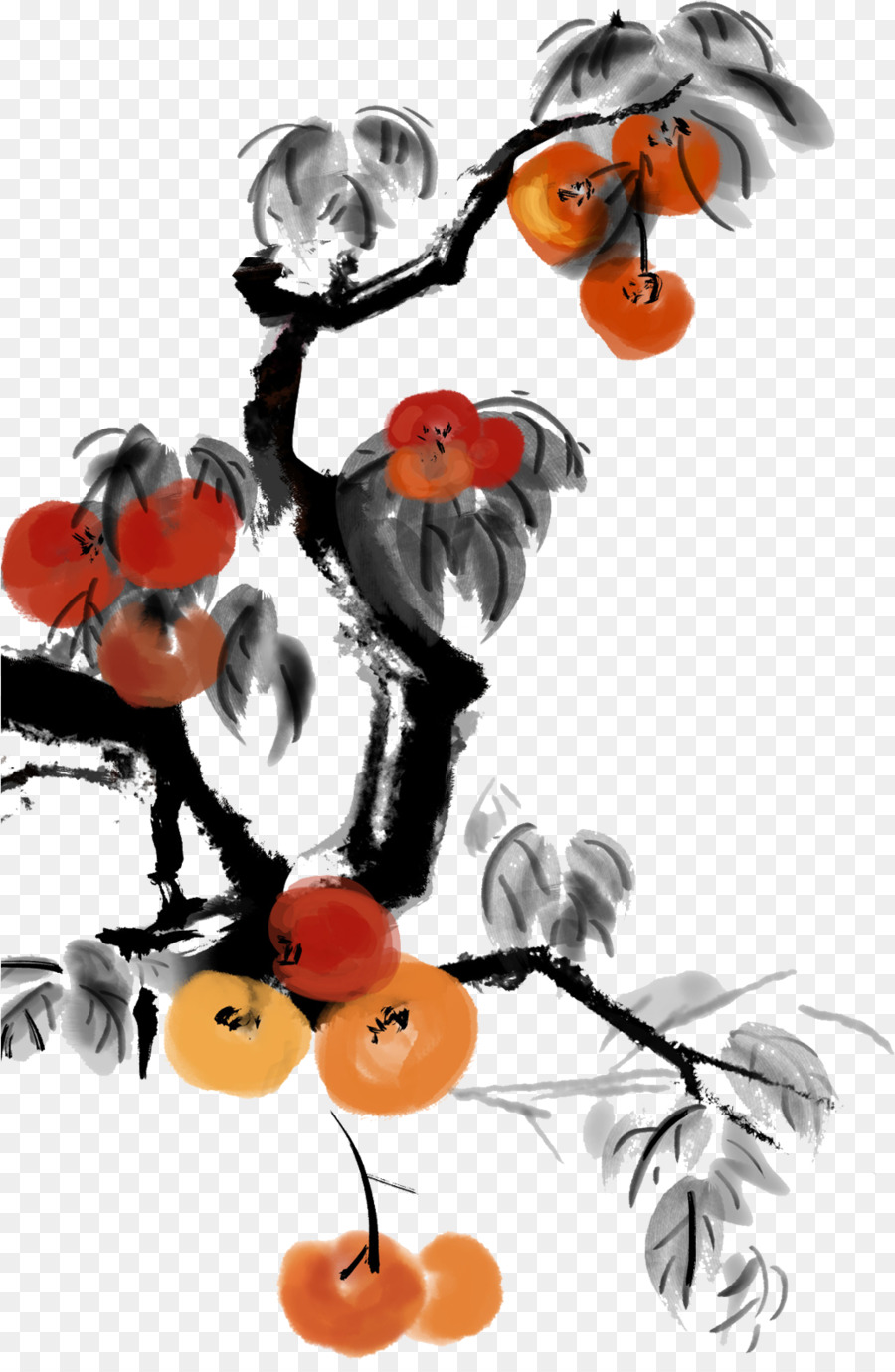 Branche Avec Des Fruits，Peinture PNG