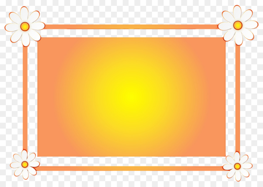 Cadre Orange，Fleurs PNG