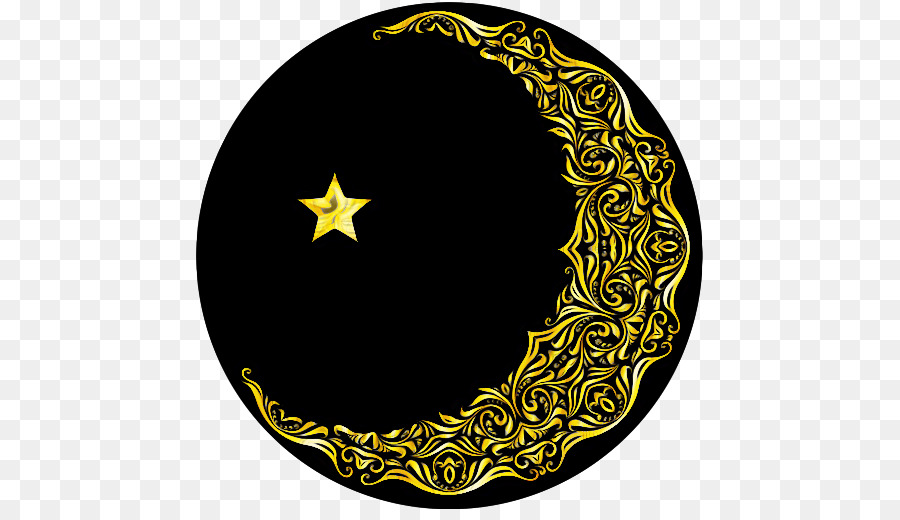 Croissant D'or Et étoile，Lune PNG