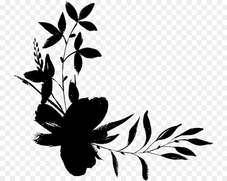 Silhouette Florale Noire，Fleurs PNG