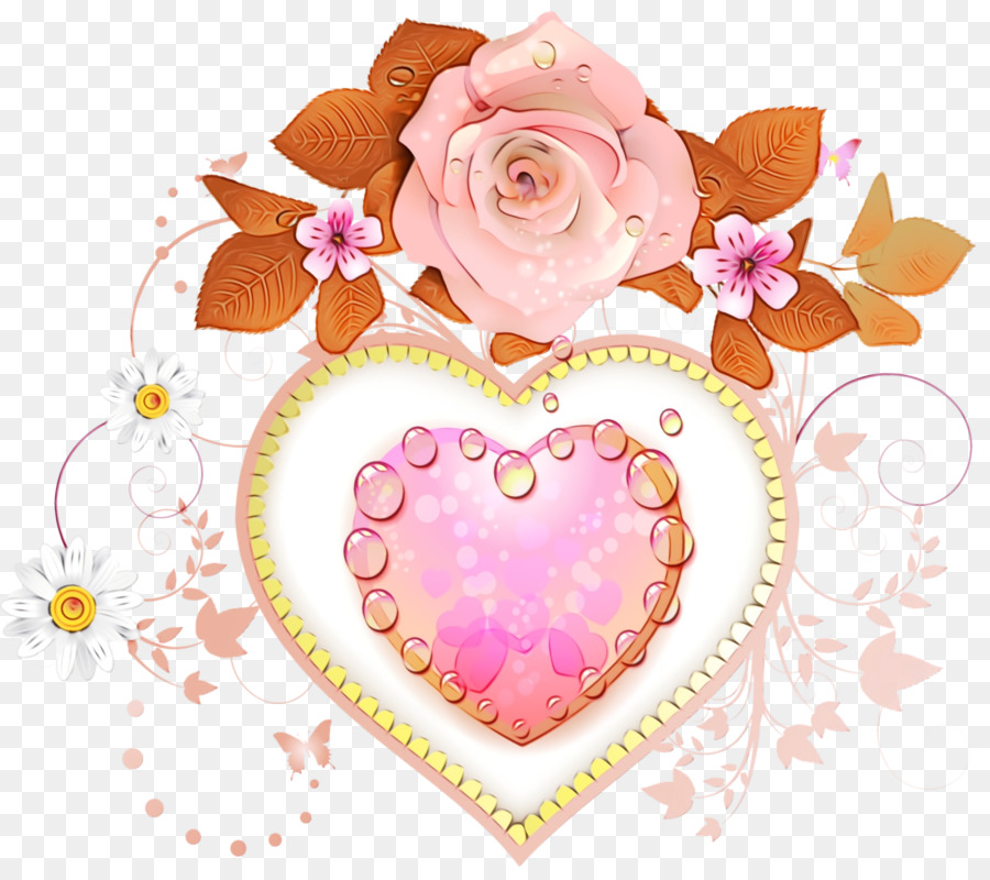 Coeur Avec Des Fleurs，Rose PNG