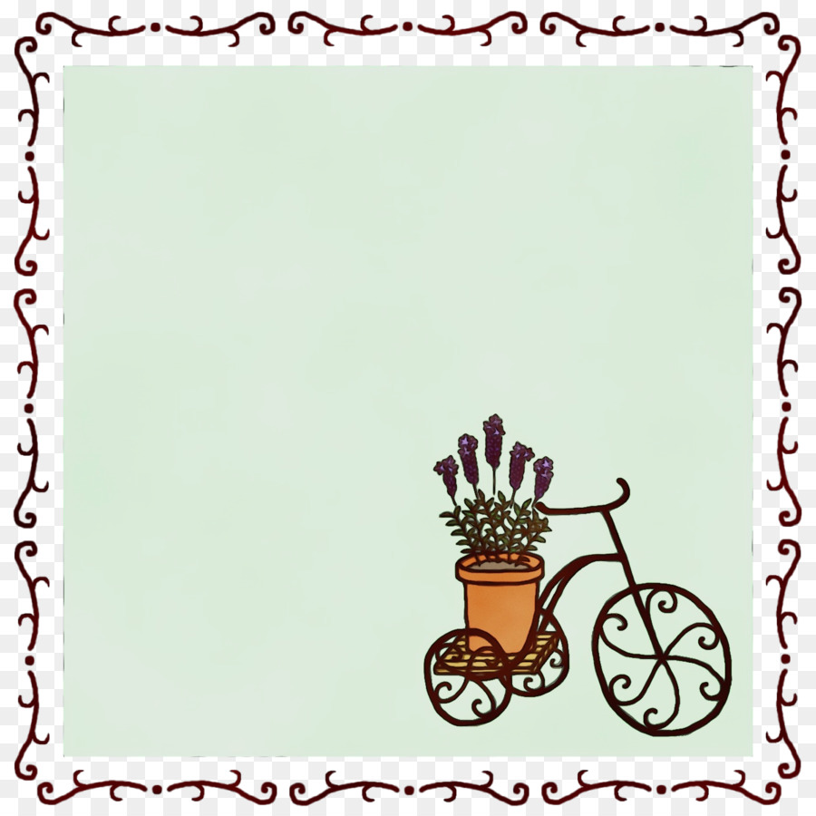 Vélo Avec Des Fleurs，Pot De Plante PNG