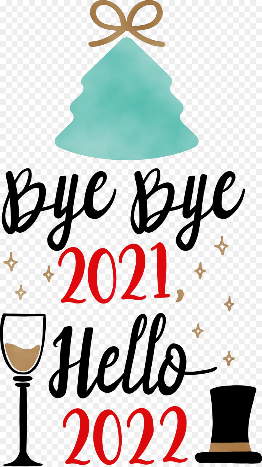 Au Revoir 2021 Bonjour 2022，Nouvelle Année PNG