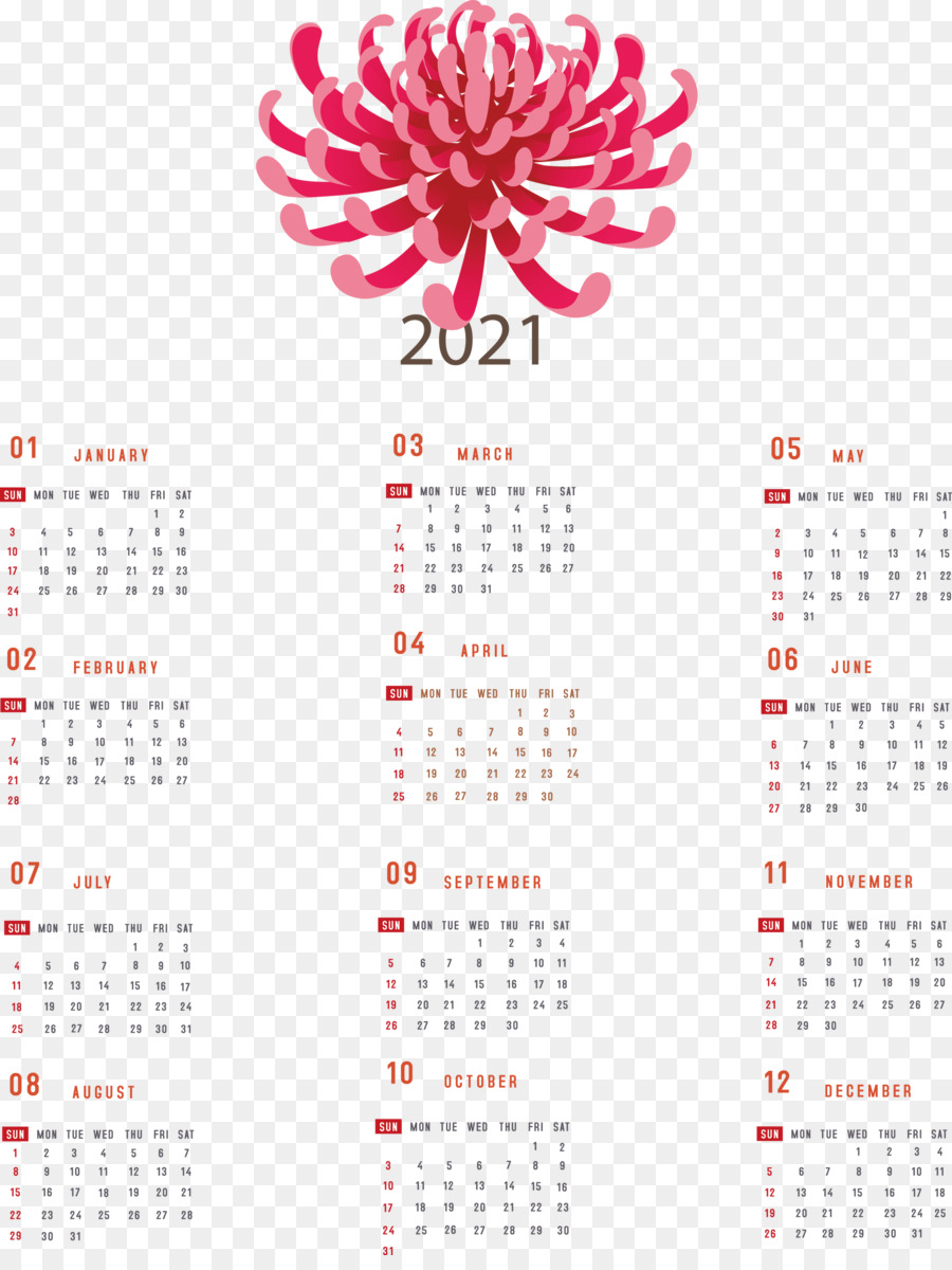 Calendrier 2021，Année PNG