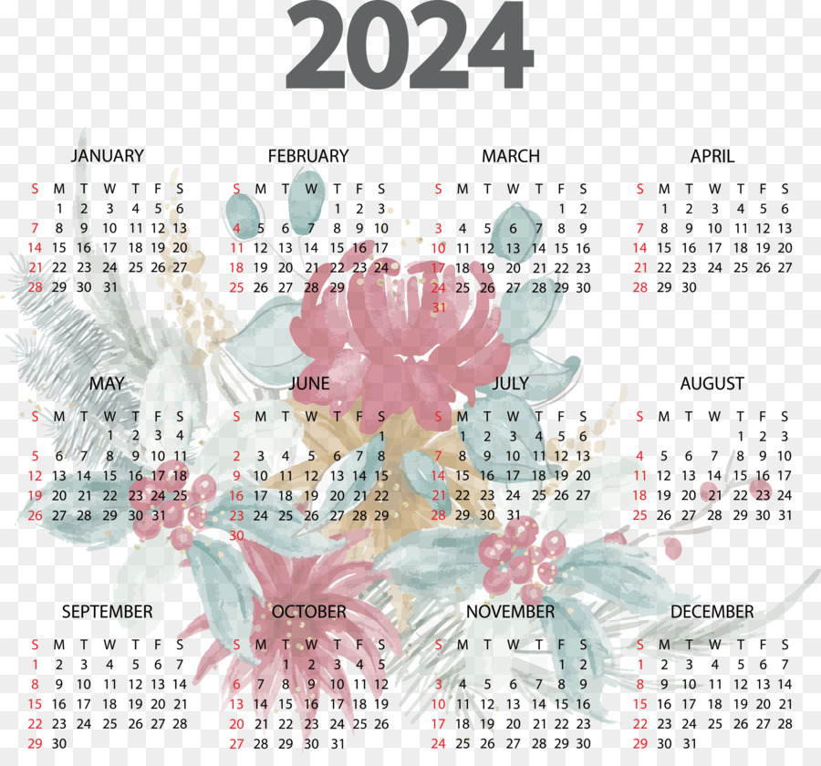 Calendrier 2024，Dates PNG