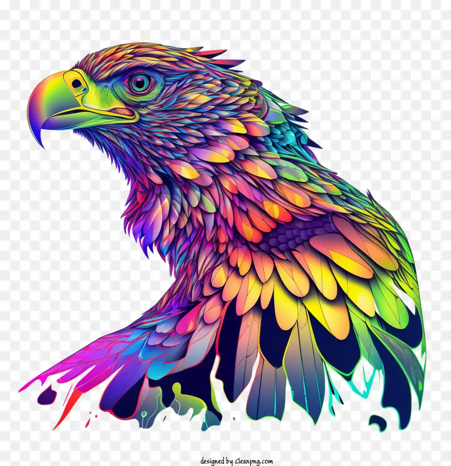 Aigle Psychédélique，Aigle Coloré PNG