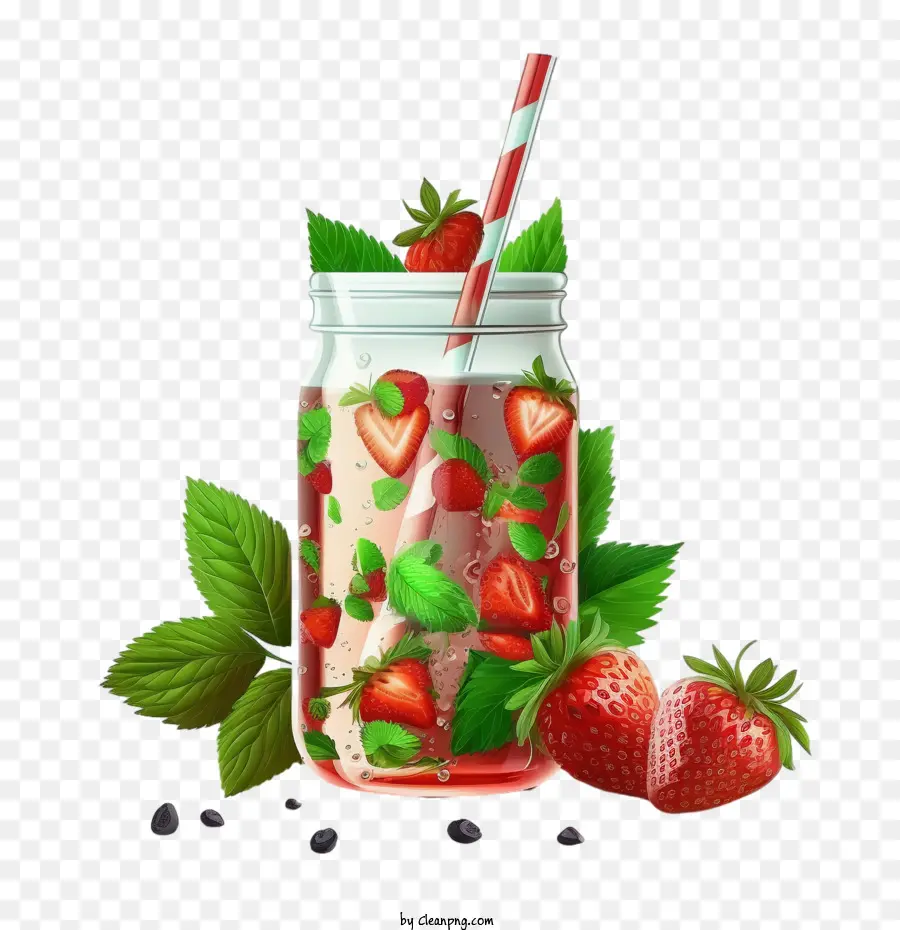 Fraise，Boisson Aux Fraises PNG