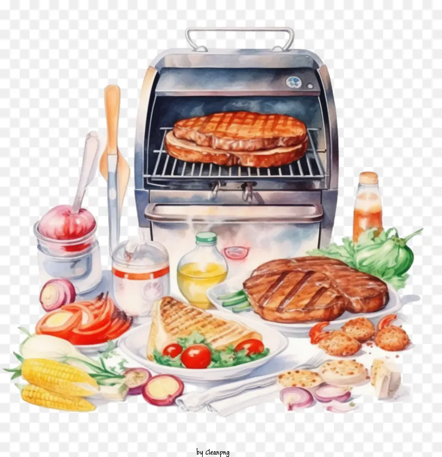 Barbecue Aquarelle，Barbecue PNG