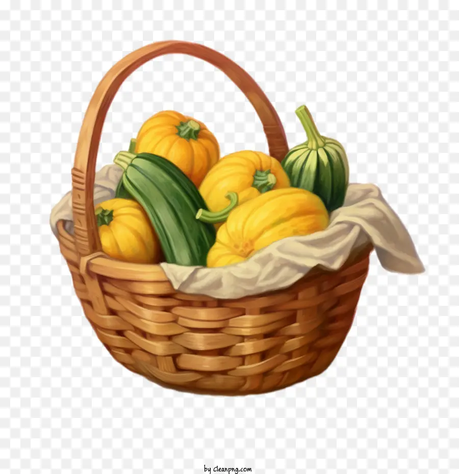 Courgettes，Panier De Légumes PNG