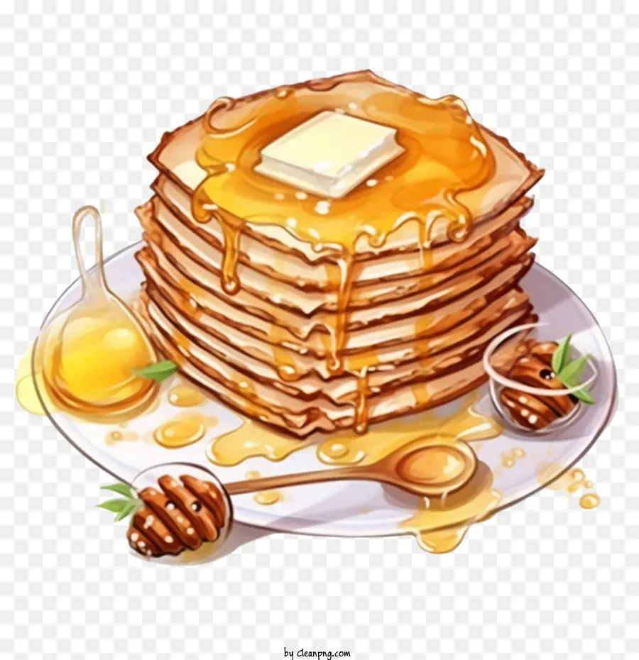 Crêpes，Crêpes Au Miel PNG