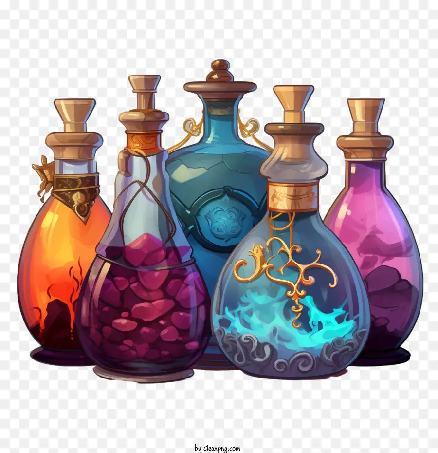 Bouteilles De Potion Magique，Bouteilles De Potions PNG