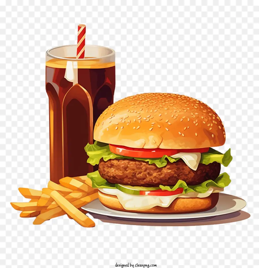 Hamburger，Burger Et Boisson PNG