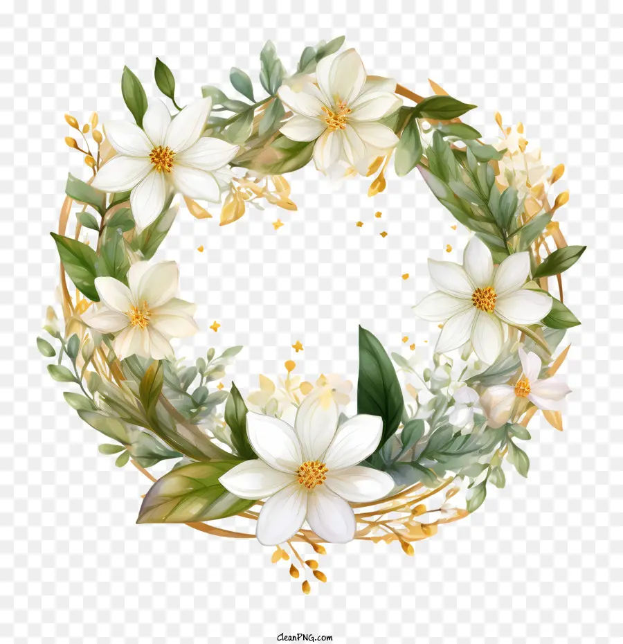 Couronne De Jasmin，Couronne Florale PNG