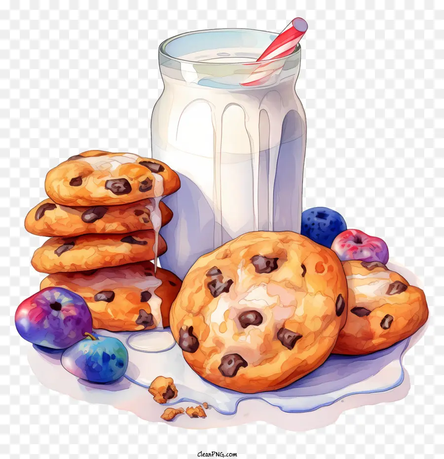 Biscuits Et Lait，Lait Et Biscuits PNG