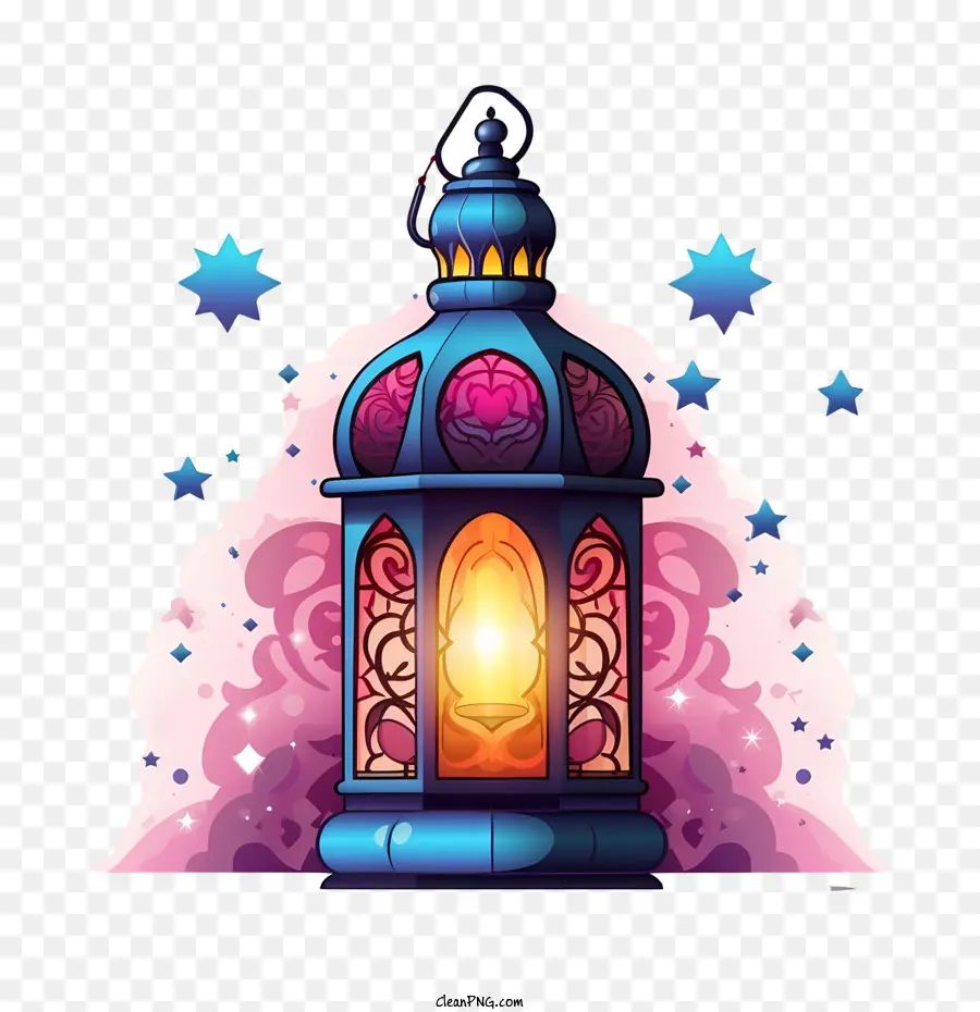 Lanterne Ramadan Kareem，Lanterne Bleue PNG