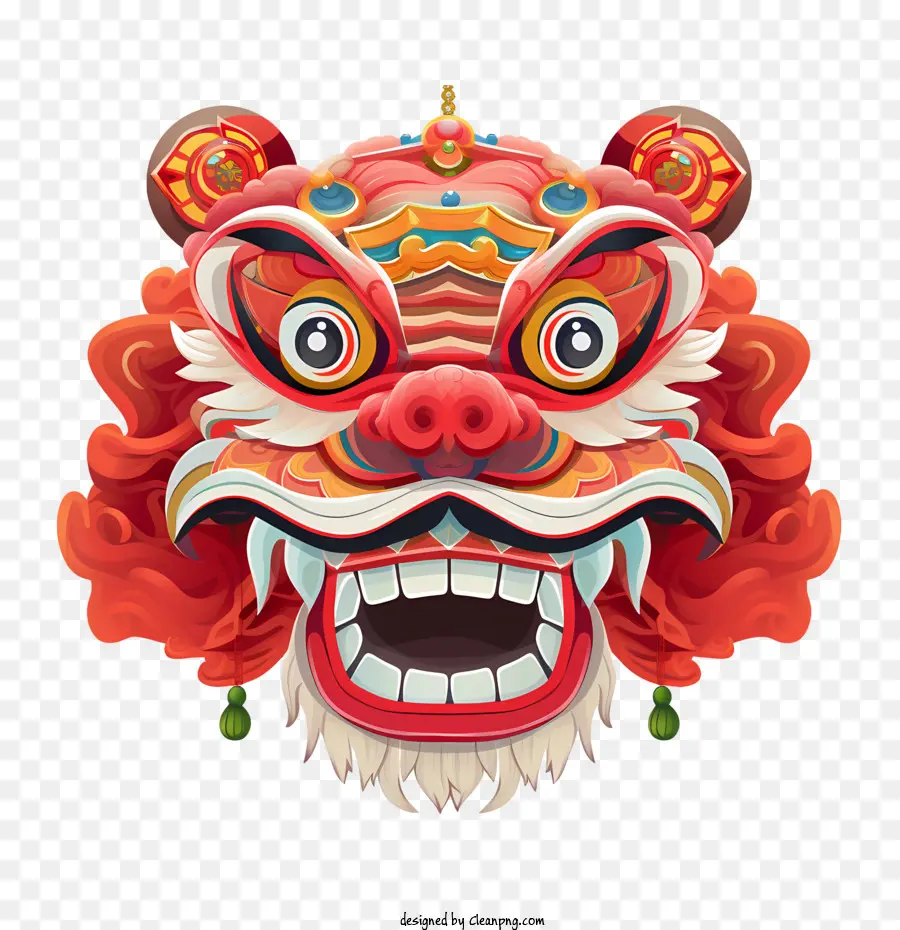 Tête De Danse Du Lion Chinois，Masque De Dragon PNG