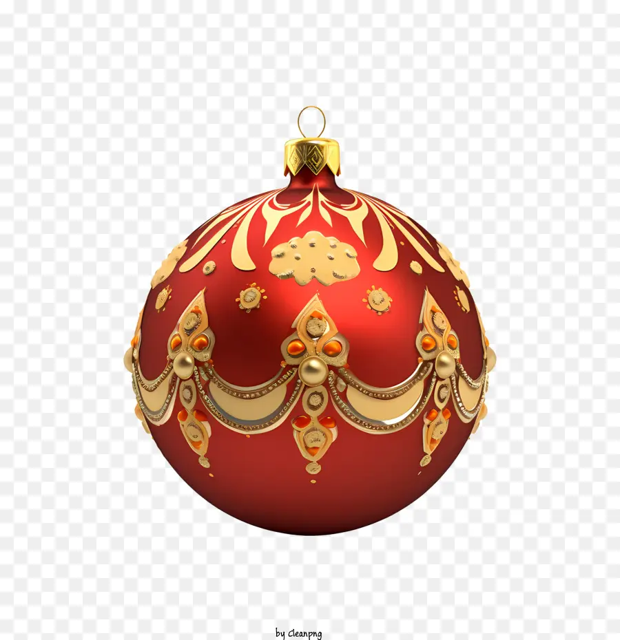 Boule De Noël，Ornement Rouge Et Or PNG