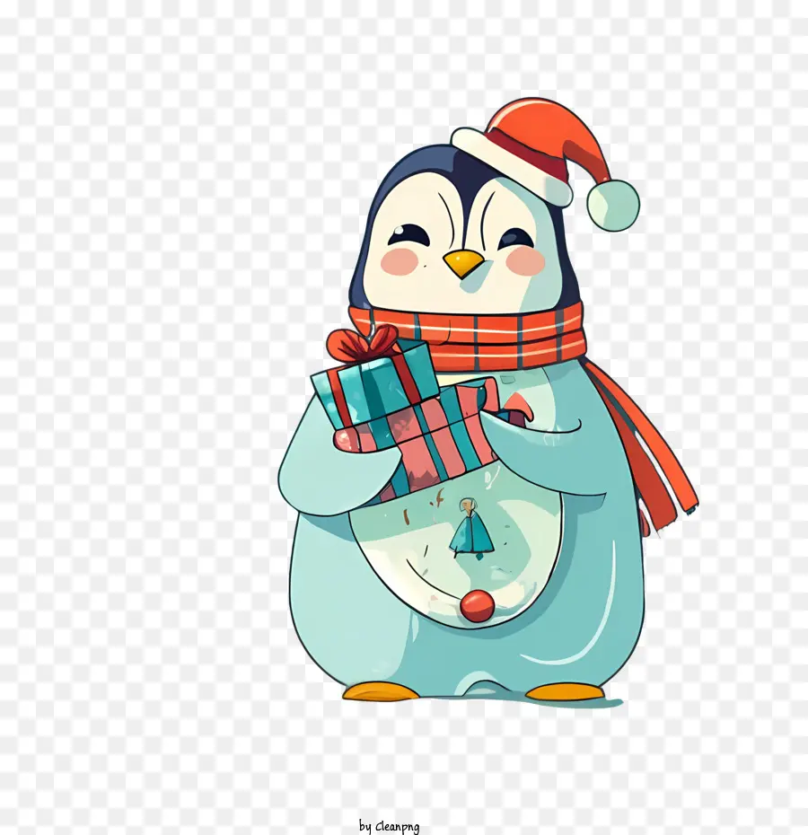 Pingouin Mignon，Pingouin Avec Cadeau PNG