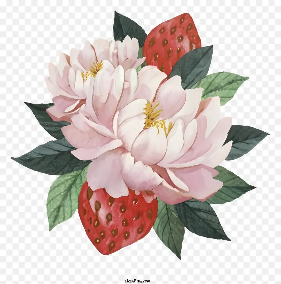 Fleur，Fleurs Et Fraises PNG