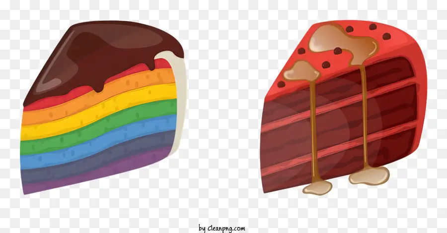 Gâteau Arc En Ciel，Tranches De Gâteau PNG