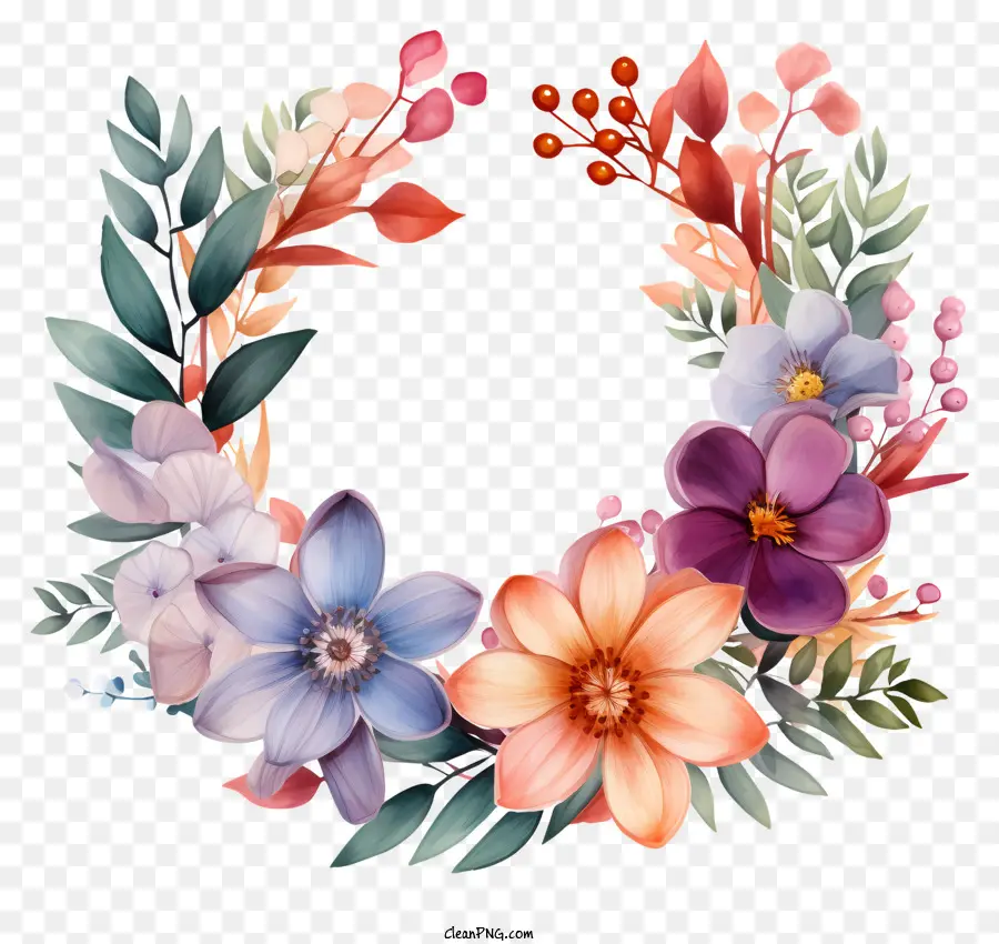 Couronne Florale，Fleurs PNG