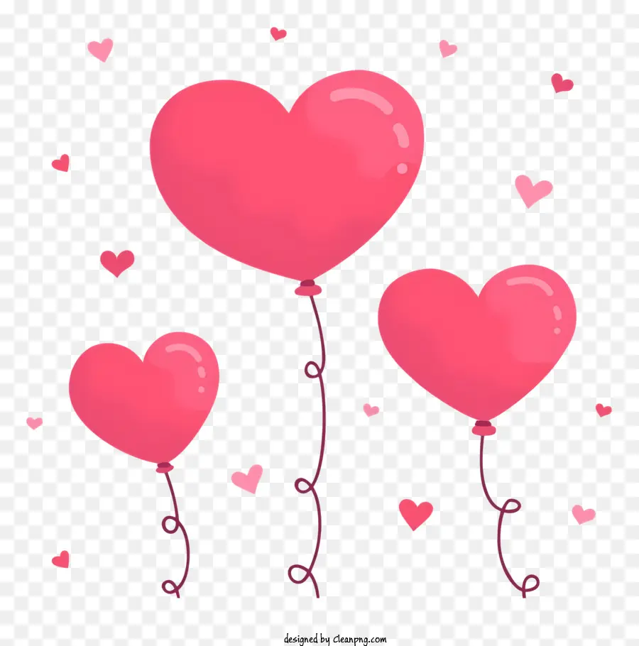 Ballons Coeur Rose，Ballons Coeur PNG