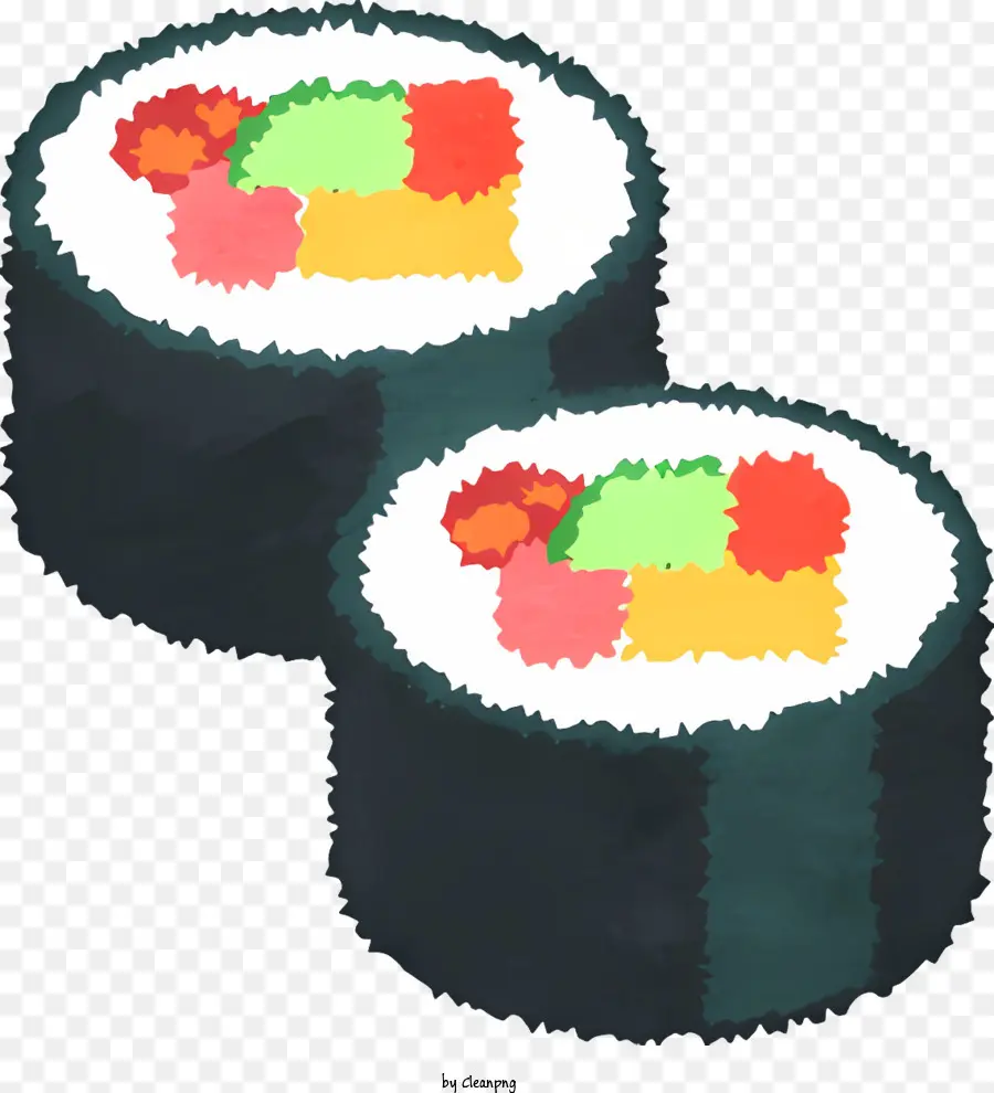 Dessin Animé，Rouleaux De Sushi PNG