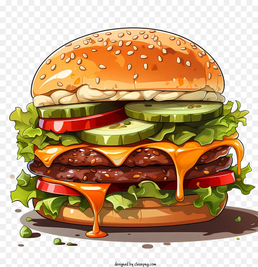 Burger Américain，Hamburger PNG