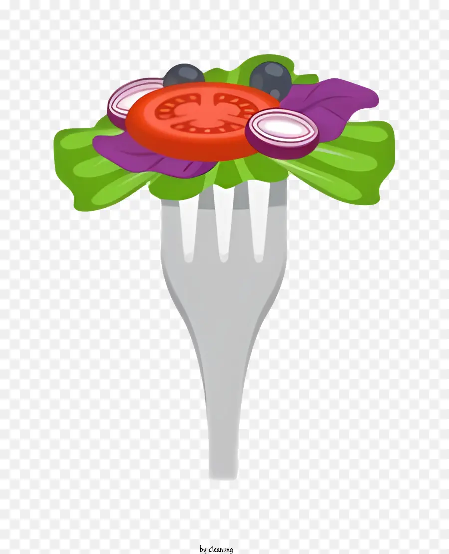 Dessin Animé，Salade à La Fourchette PNG