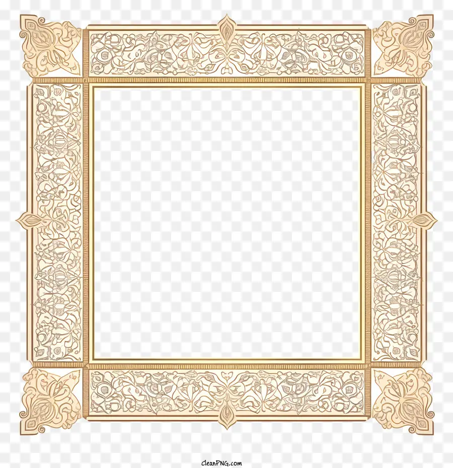 Cadre Islamique Arabe Plat，Cadre Décoratif PNG