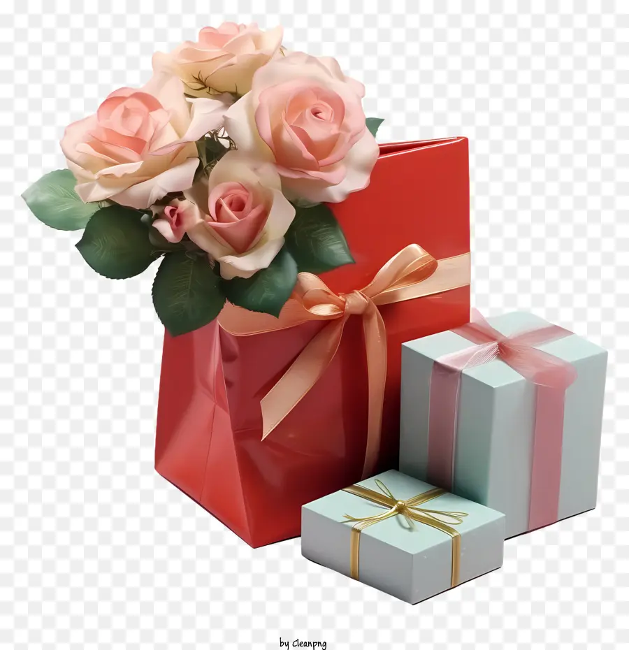 Coffret Cadeau，Bouquet De Fleurs PNG