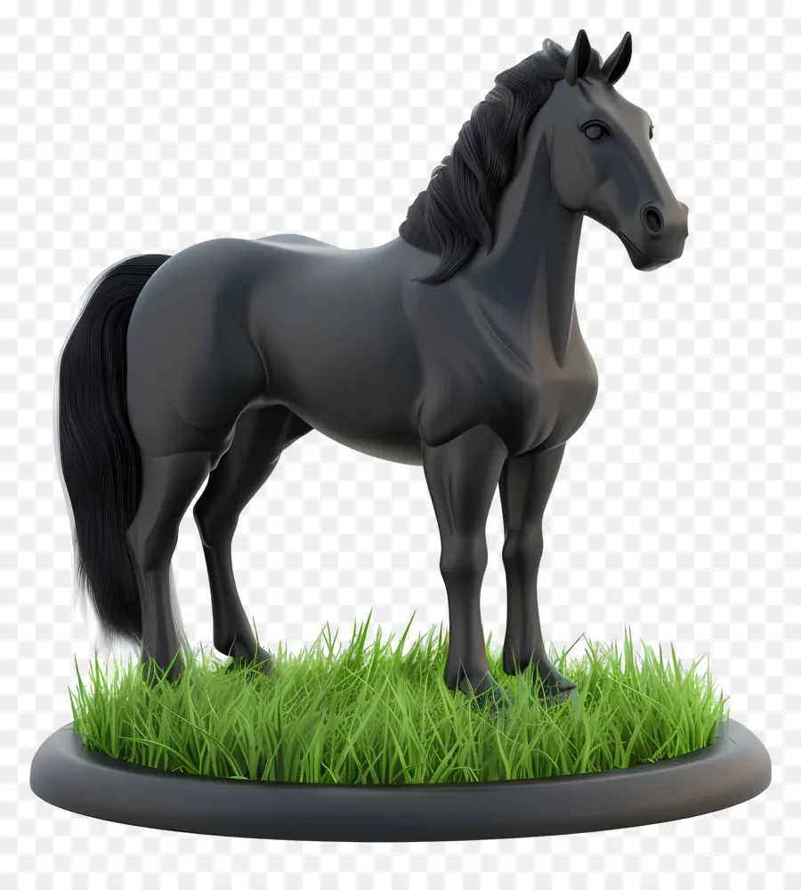 Cheval Noir，Herbe PNG