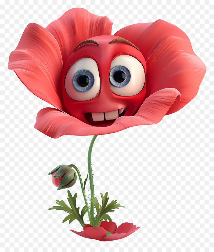 Fleurs De Dessin Animé 3d，Fleur Souriante PNG