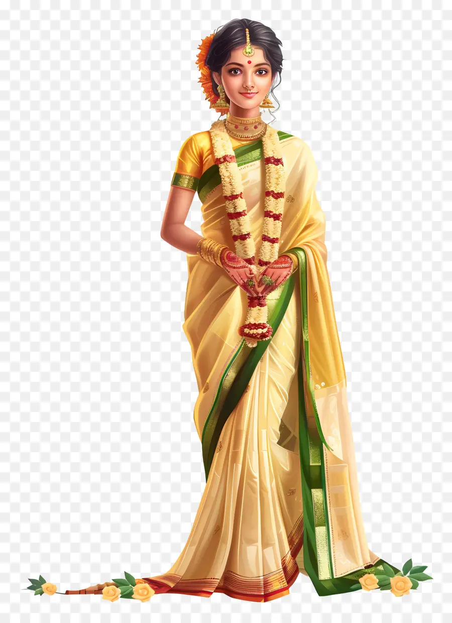 Sari Pattu Traditionnel，Femme En Sari PNG