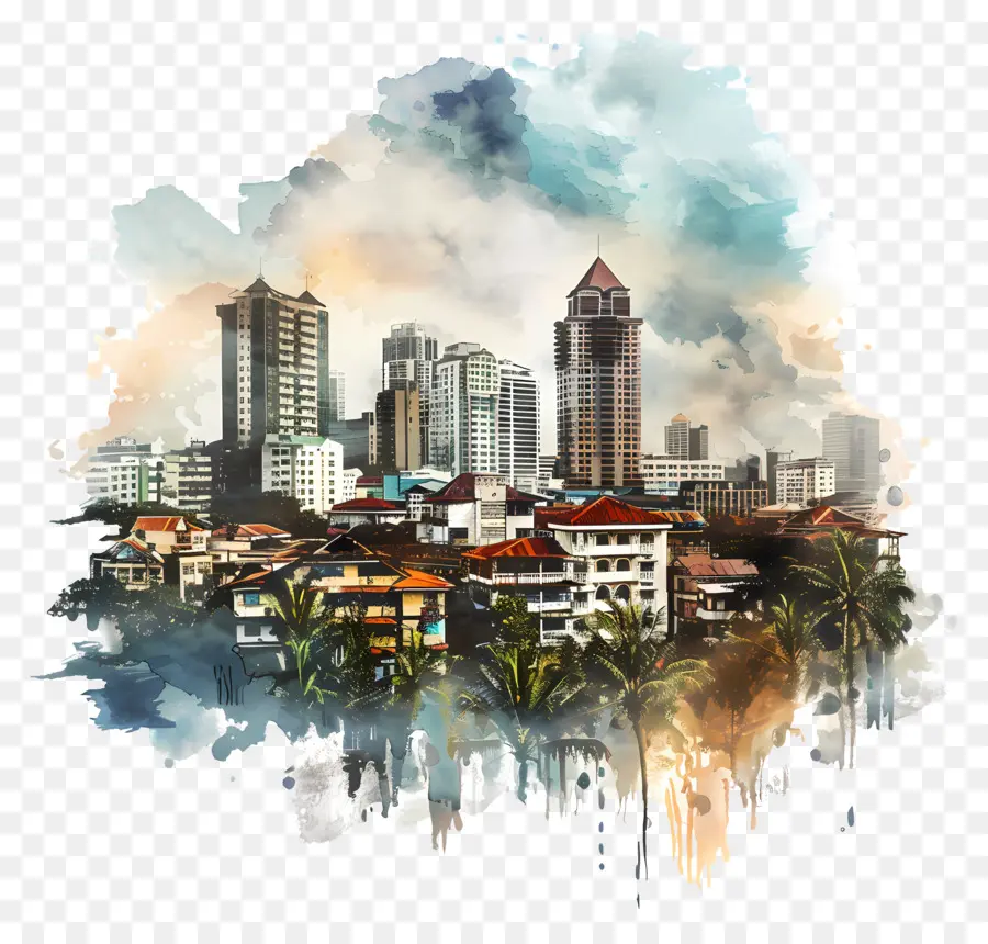 Toits De La Ville De Cebu，Paysage Urbain PNG