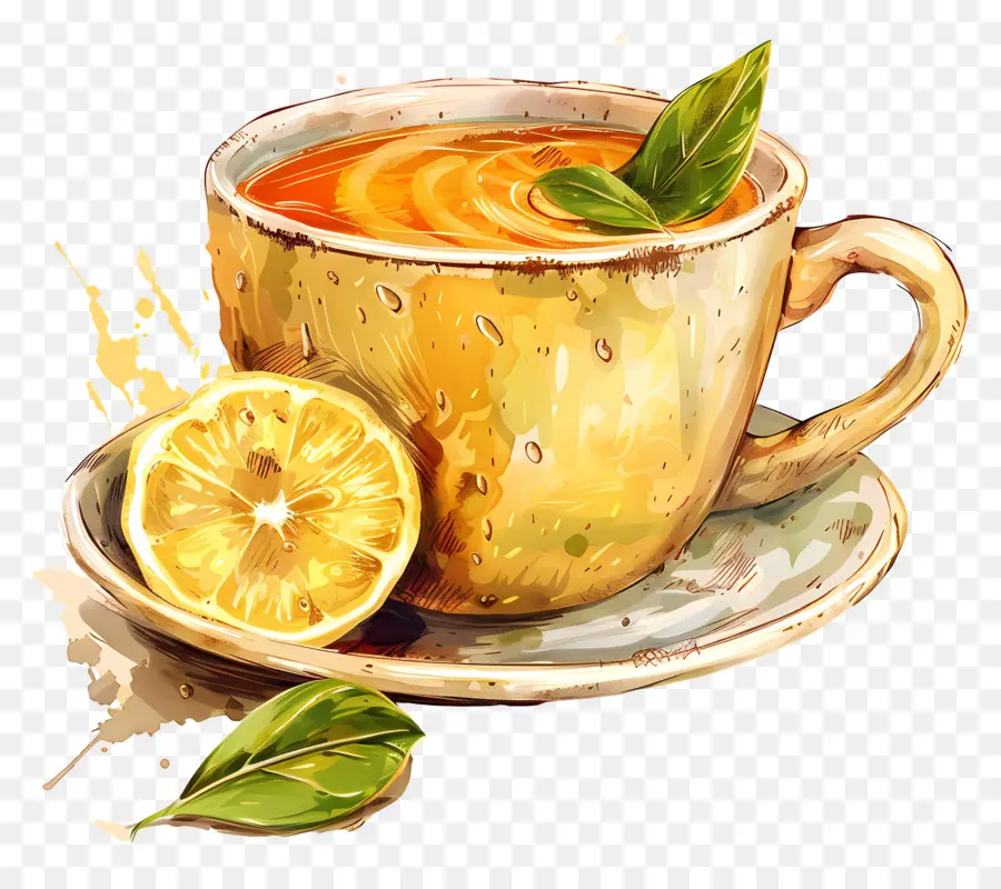 Thé Au Citron，Tasse PNG