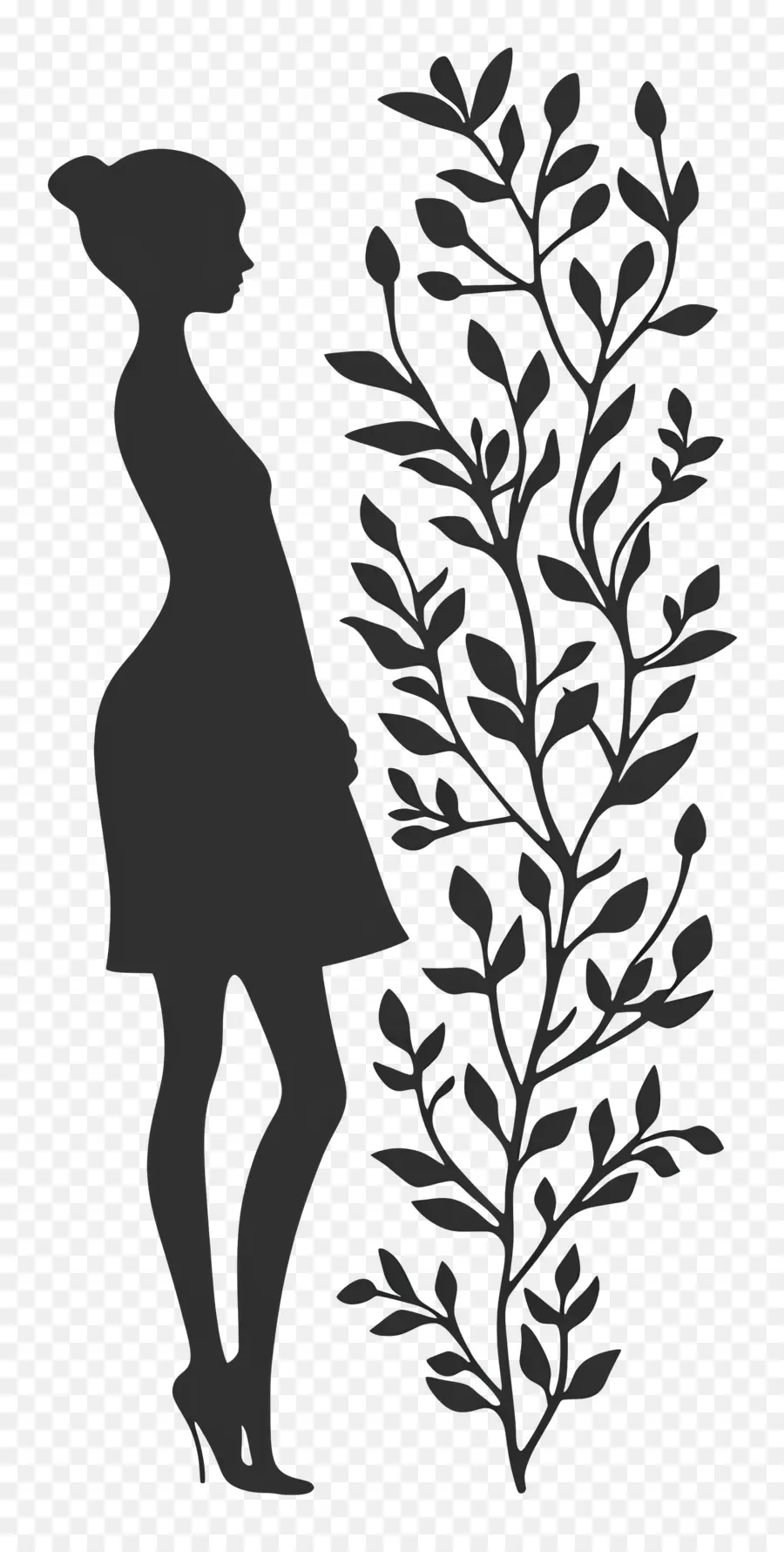 Silhouette De Fille，Femme Silhouette PNG