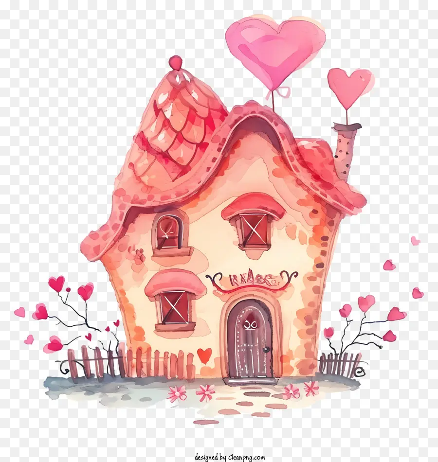 Doodle Saint Valentin Maison，Jolie Maison PNG