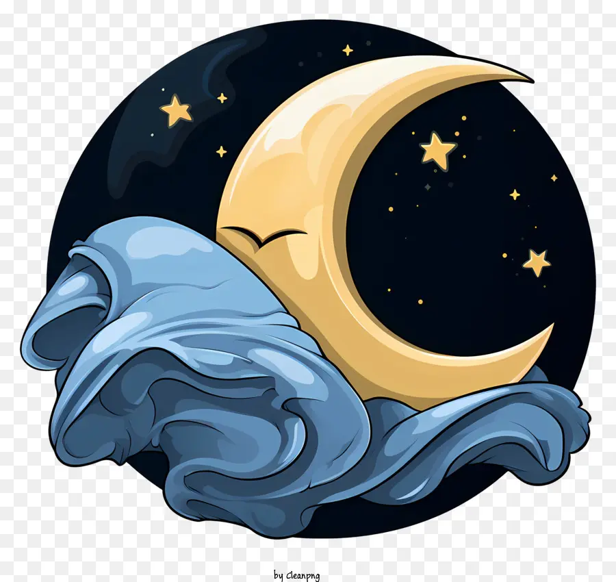 Icône De Sommeil Dessinée à La Main，Lune Et Nuages PNG