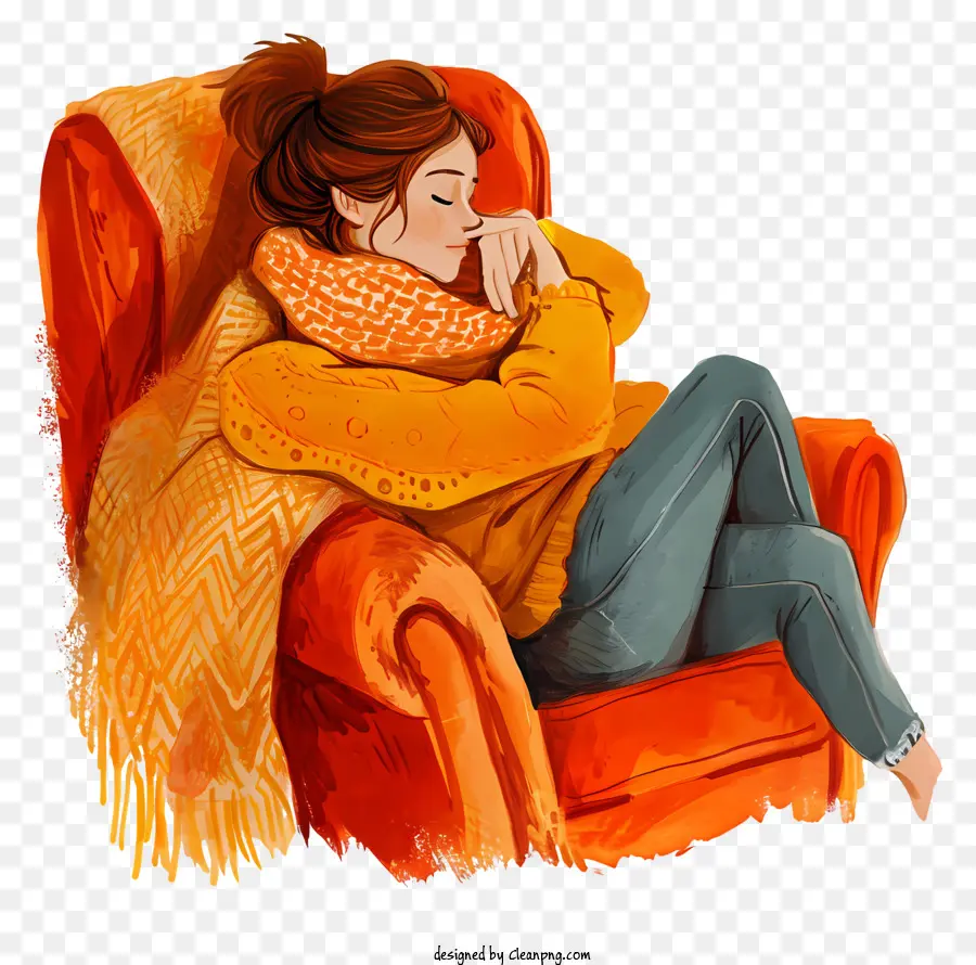 JournÉe Confortable，Femme Qui Dort PNG